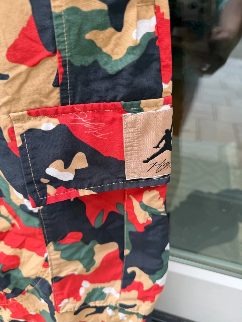 Jordan Flight Heritage Cargo Pants Men’s M Multicolor Camo Red Green Tan Black
